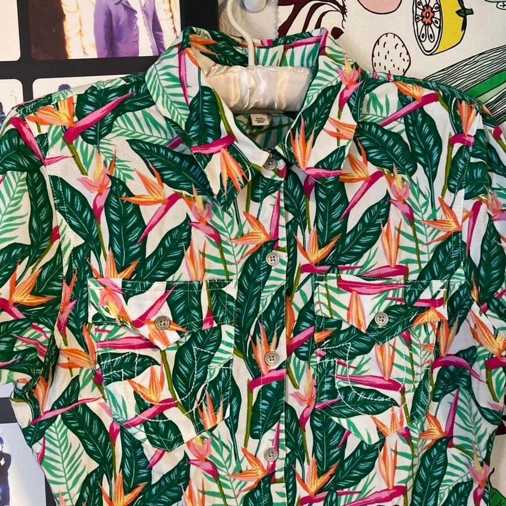 true religion bird of paradise hawaiian shirt - Picture 2 of 4